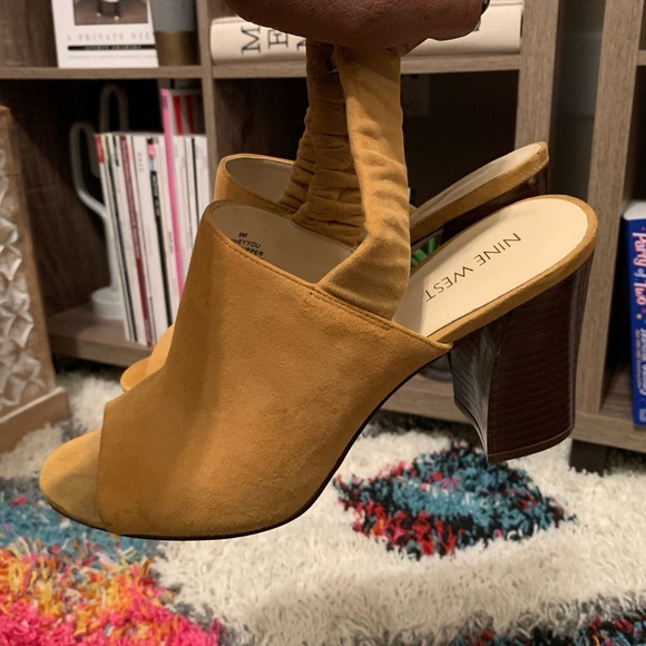 Nine West Open-Toe Slingback Block Heels - Picture 2 of 4